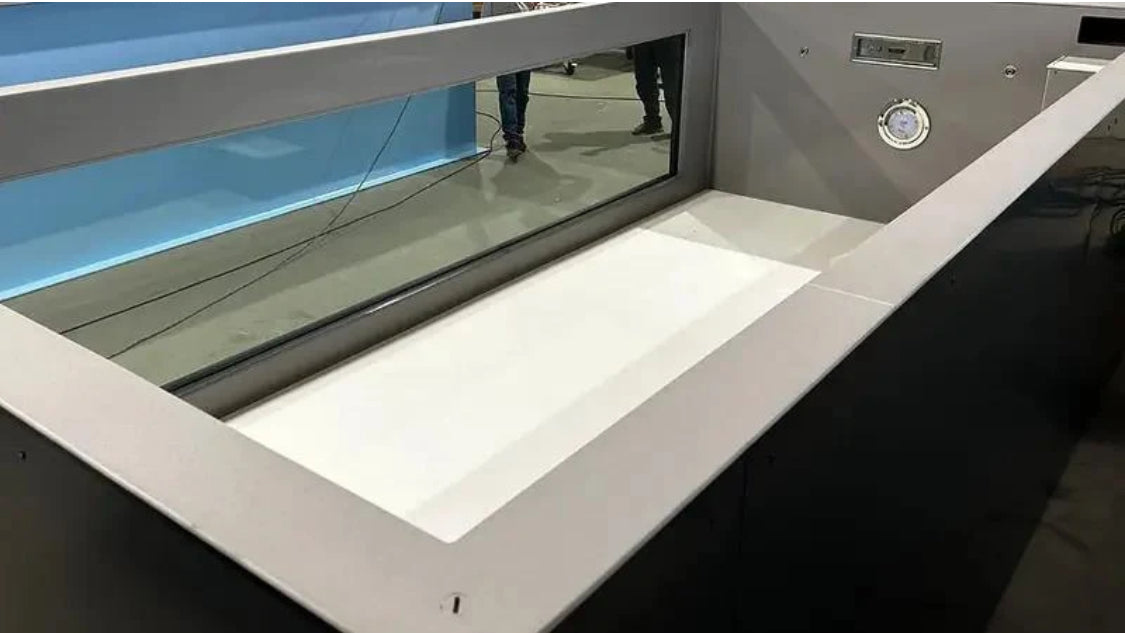 Piscina de polipropileno de 6,5 m x 2,5 m con ventana de 4 m