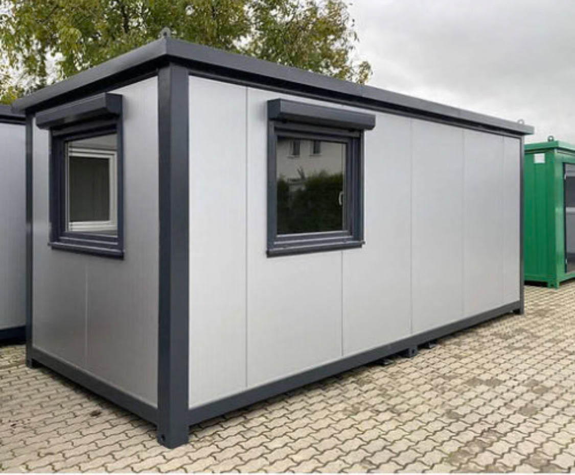 Oficina modular prefabricada con persianas de 6 x 2,4 m