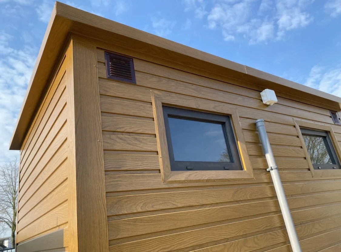 Cabina de aseo doble con tanque séptico

Modelo de madera de alta gama
