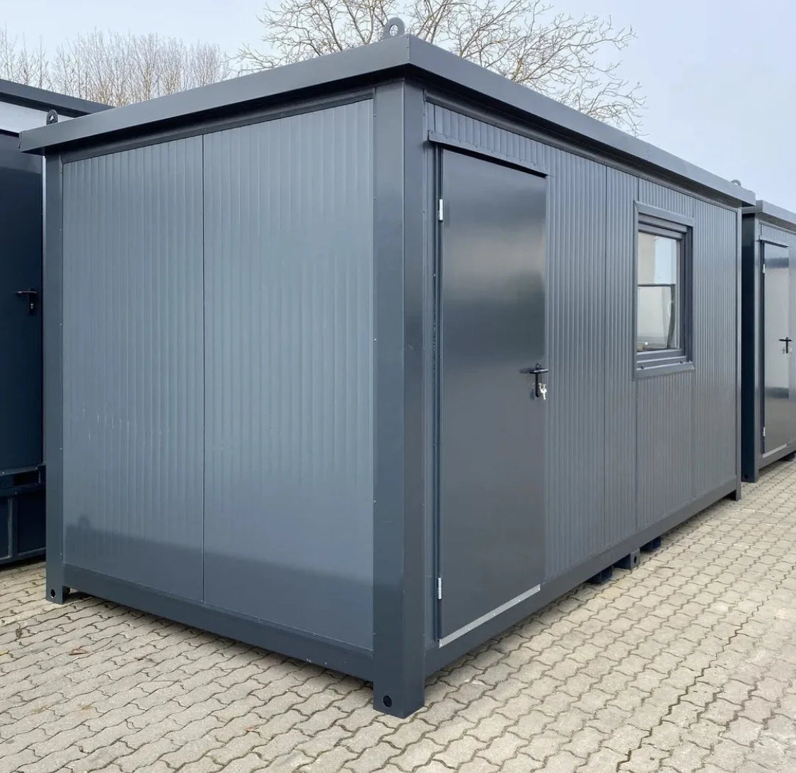 Oficina modular prefabricada de 5 × 2,4 m con aislamiento