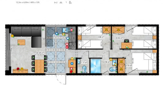 Casa móvil LUJO Y PRESTIGIO 12,05 × 4,0 m