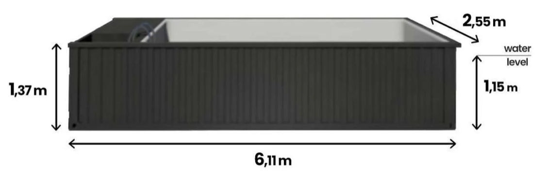 Piscina contenedor de 6,2 m x 2,5 m Jet Swim