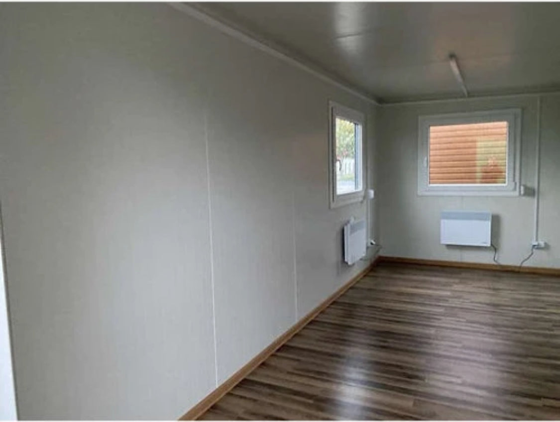 Oficina modular prefabricada con persianas de 6 x 2,4 m
