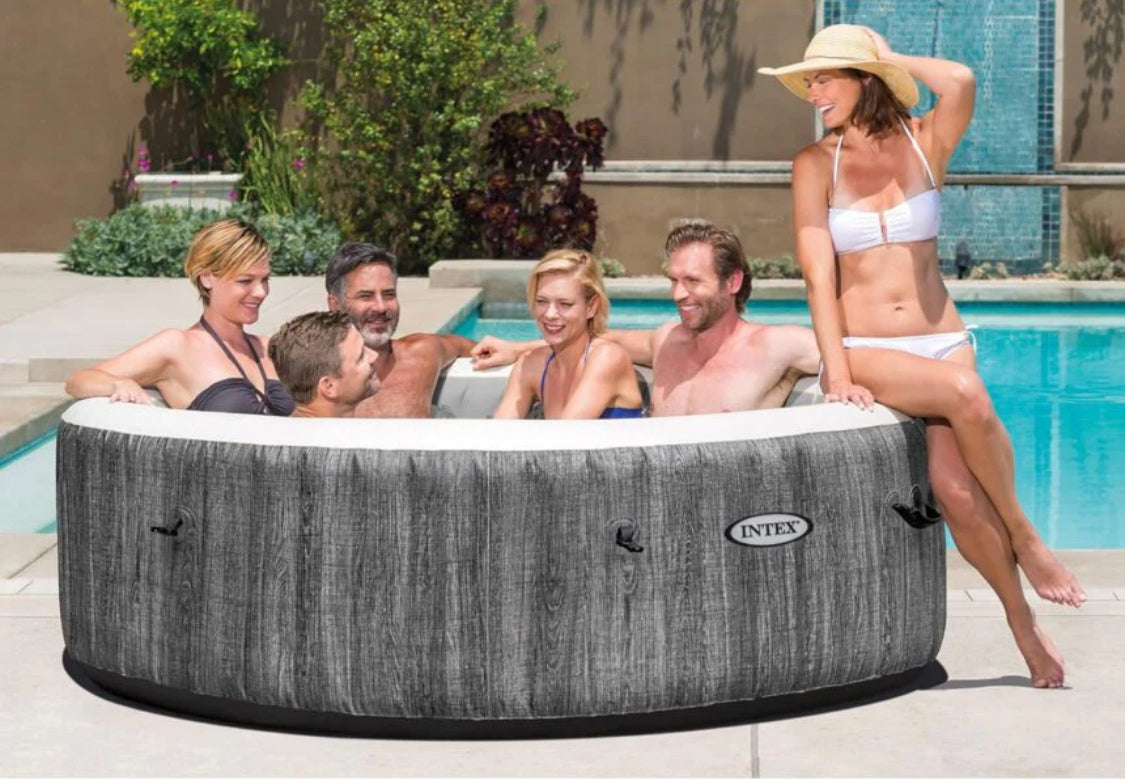 Intex PureSpa Deluxe Madera Gris 85″ x 25″